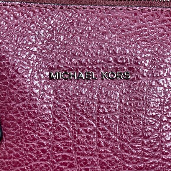 Michael Kors Campbell Large Burgundy Merlot Satchel Leather Shoulder Bag - Picture 10 of 15